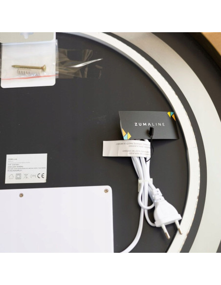 Lustro Łazienkowe LED 24W Złota Rama 60cm, Dotykowe, IP44 - Nowoczesny Design i Funkcjonalność