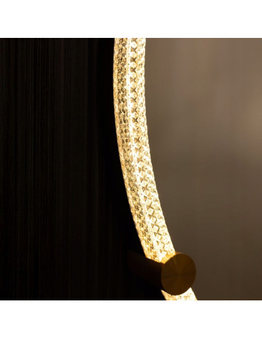 Lustro LED 60 cm z dotykowym włącznikiem w złotym wykończeniu - eleganckie, okrągłe do nowoczesnej łazienki.