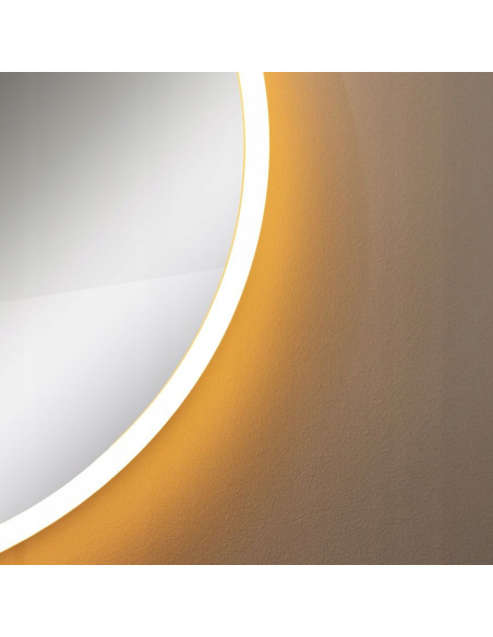 Lustro Łazienkowe Okrągłe 60 cm z LED i Dotykowym Włącznikiem, Złote, IP44, Zuma Line