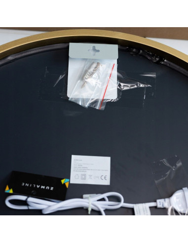 Lustro Łazienkowe Okrągłe 60 cm z LED i Dotykowym Włącznikiem, Złote, IP44, Zuma Line
