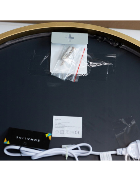 Lustro Łazienkowe Okrągłe 60 cm z LED i Dotykowym Włącznikiem, Złote, IP44, Zuma Line