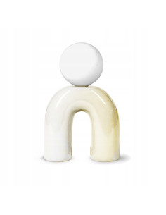 Lampa stojąca POP U w waniliowej ceramice - nowoczesne oświetlenie biurowe i domowe w stylu minimalistycznym 2