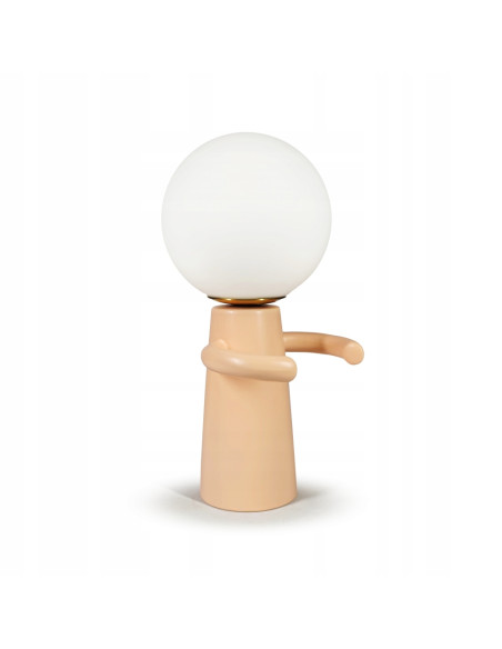 Lampa biurkowa ceramiczna PAUL w różowej odsłonie z regulowanym przewodem E27 – elegancja do każdego wnętrza.