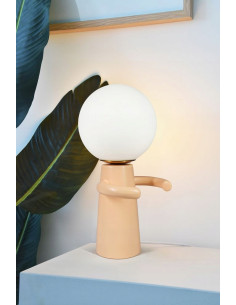 Lampa biurkowa ceramiczna PAUL w różowej odsłonie z regulowanym przewodem E27 – elegancja do każdego wnętrza. 2