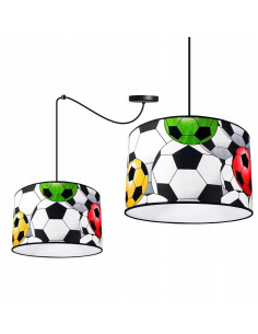 Lampa dziecięca piłkarska Light Home z abażurem - kolorowe oświetlenie do pokoju chłopca, motyw sportowy