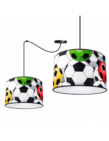 Lampa dziecięca piłkarska Light Home z abażurem - kolorowe oświetlenie do pokoju chłopca, motyw sportowy