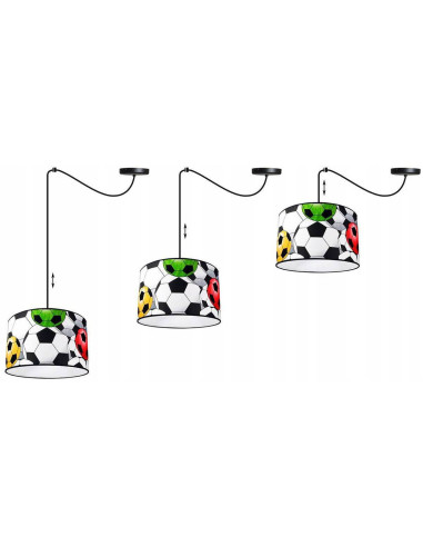 Lampa dziecięca piłkarska Light Home z abażurem - kolorowe oświetlenie do pokoju chłopca, motyw sportowy