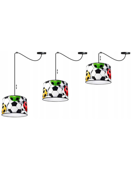 Lampa dziecięca piłkarska Light Home z abażurem - kolorowe oświetlenie do pokoju chłopca, motyw sportowy