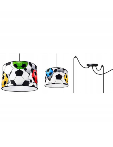 Lampa dziecięca piłkarska Light Home z abażurem - kolorowe oświetlenie do pokoju chłopca, motyw sportowy
