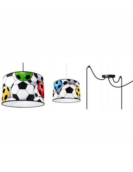 Lampa dziecięca piłkarska Light Home z abażurem - kolorowe oświetlenie do pokoju chłopca, motyw sportowy