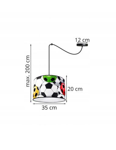 Lampa dziecięca piłkarska Light Home z abażurem - kolorowe oświetlenie do pokoju chłopca, motyw sportowy