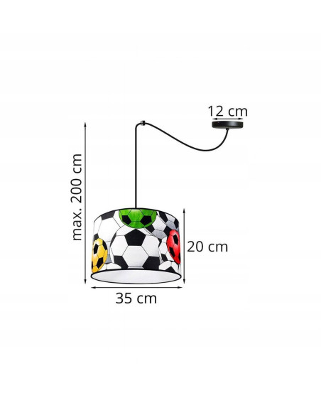 Lampa dziecięca piłkarska Light Home z abażurem - kolorowe oświetlenie do pokoju chłopca, motyw sportowy
