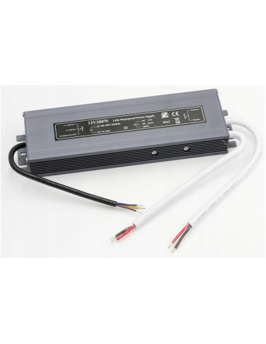 Wodoodporny zasilacz ogrodowy IP67 200W 16,7A - hermetyczny transformator 12V do użytku zewnętrznego