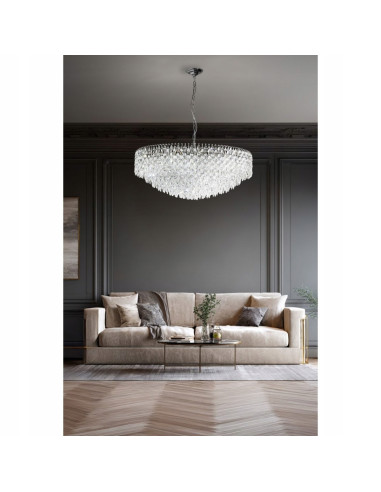 Luksusowy Żyrandol Kryształowy BURANO 60 PENDANT CH - Elegancja w Stylu Glamour z 11 Punktami Światła do Wnętrz