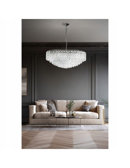 Luksusowy Żyrandol Kryształowy BURANO 60 PENDANT CH - Elegancja w Stylu Glamour z 11 Punktami Światła do Wnętrz