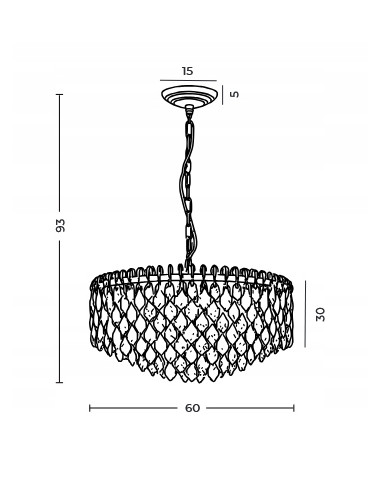 Luksusowy Żyrandol Kryształowy BURANO 60 PENDANT CH - Elegancja w Stylu Glamour z 11 Punktami Światła do Wnętrz