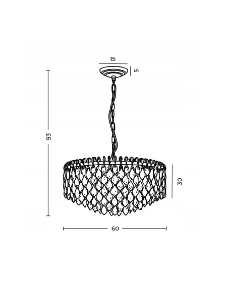 Luksusowy Żyrandol Kryształowy BURANO 60 PENDANT CH - Elegancja w Stylu Glamour z 11 Punktami Światła do Wnętrz