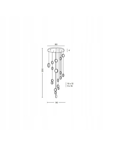 Lampa Wisząca Euforia Glamour - Złoty Design z Transparentnymi Kloszami, 120W LED, Nowoczesne Oświetlenie do Salonu i Jadalni