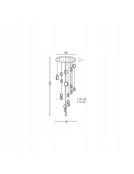 Lampa Wisząca Euforia Glamour - Złoty Design z Transparentnymi Kloszami, 120W LED, Nowoczesne Oświetlenie do Salonu i Jadalni