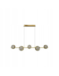 Lampa Wisząca Euforia LED Złota - Designerskie Oświetlenie Glamour 5-pkt Światła do Sypialni i Salonu