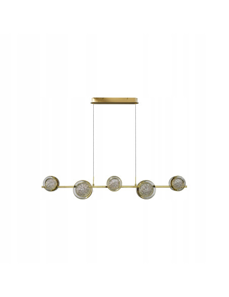 Lampa Wisząca Euforia LED Złota - Designerskie Oświetlenie Glamour 5-pkt Światła do Sypialni i Salonu