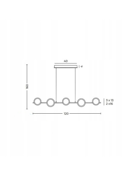 Lampa Wisząca Euforia LED Złota - Designerskie Oświetlenie Glamour 5-pkt Światła do Sypialni i Salonu