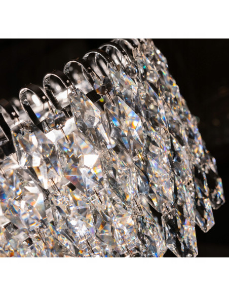 Lampa sufitowa kryształowa BURANO 40 cm - elegancki plafon w stylu Glamour i Art Deco, idealny do salonu i jadalni