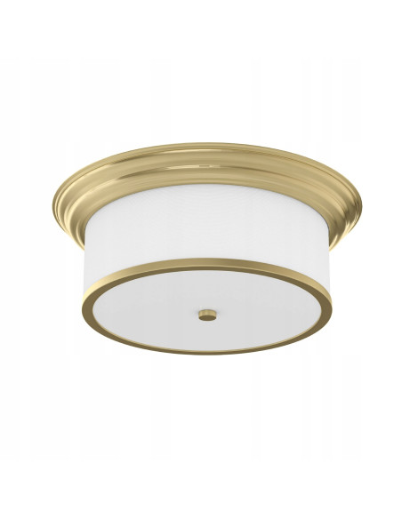 Plafon Famburo PL Elegance Złoto z Tkaninowym Abażurem, Okrągły, 39 cm, 3 Źródła E14 do Salonu i Sypialni