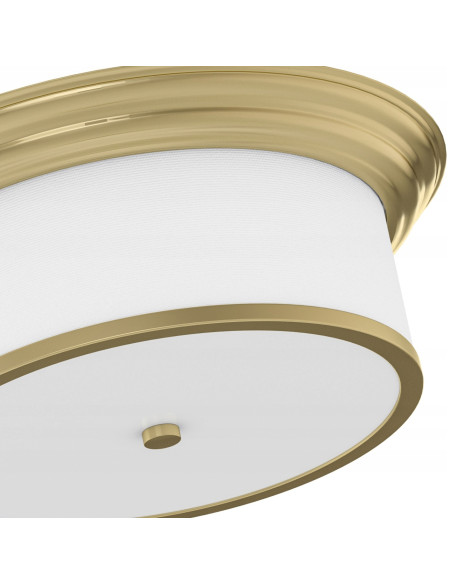 Plafon Famburo PL Elegance Złoto z Tkaninowym Abażurem, Okrągły, 39 cm, 3 Źródła E14 do Salonu i Sypialni