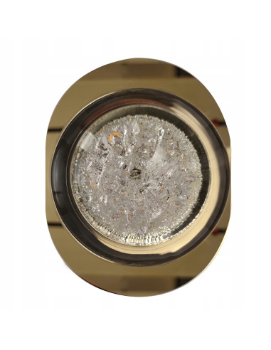 Kinkiet Euforia LED 6W, złoty, kryształowy, imitujący zmrożony lód, stylowe oświetlenie do biura i salonu 18x14x7 cm