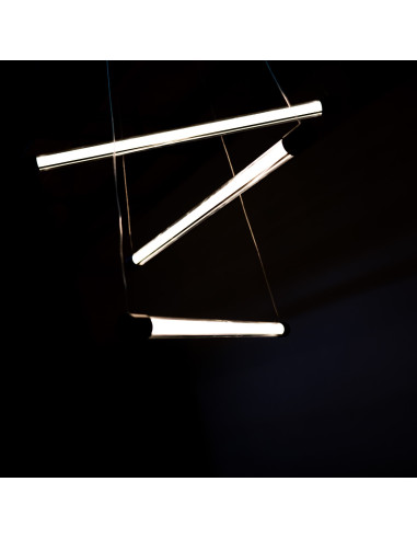 Lampa wisząca LED PALOS ściemnialna, szklano-aluminiowa, czarna, dł. 120 cm, idealna do jadalni i salonu