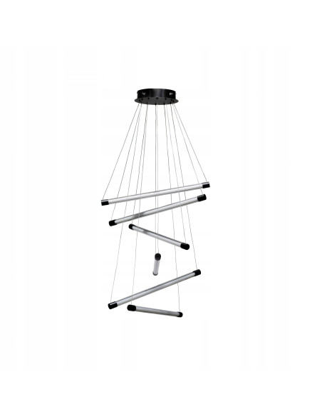 Lampa wisząca PALOS 6 LED, nowoczesna oprawa oświetleniowa w kolorze czarnym, ściemniana, do wnętrz z wysokimi sufitami
