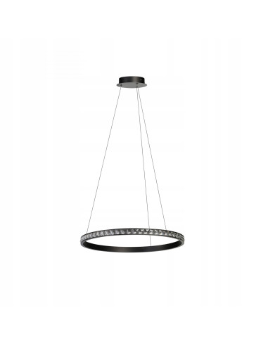 Lampa wisząca LED w kształcie pierścienia z kryształami, złota, kolekcja Spark AZALEA, 120 cm