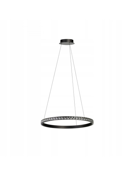 Lampa wisząca LED w kształcie pierścienia z kryształami, złota, kolekcja Spark AZALEA, 120 cm