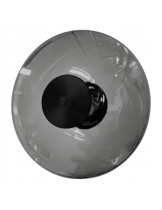 Elegancka lampa ścienna ANDORA w kształcie okrągłego dysku - przydymione szkło do nowoczesnych wnętrz
