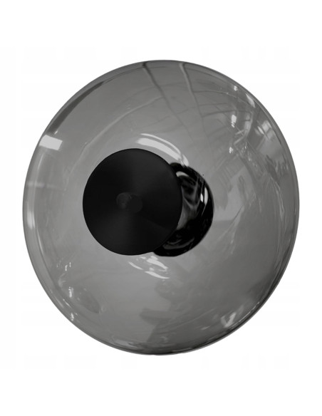 Elegancka lampa ścienna ANDORA w kształcie okrągłego dysku - przydymione szkło do nowoczesnych wnętrz