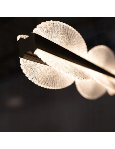 lampa sufitowa POND w odcieniu szampańskim z eleganckim żłobieniem, 120 cm, LED 58W, regulacja wysokości