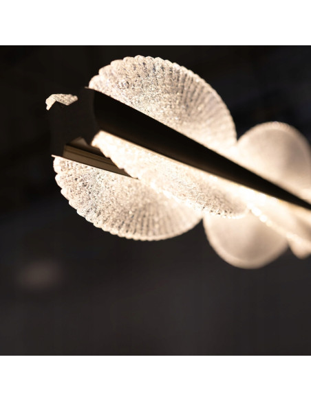 lampa sufitowa POND w odcieniu szampańskim z eleganckim żłobieniem, 120 cm, LED 58W, regulacja wysokości