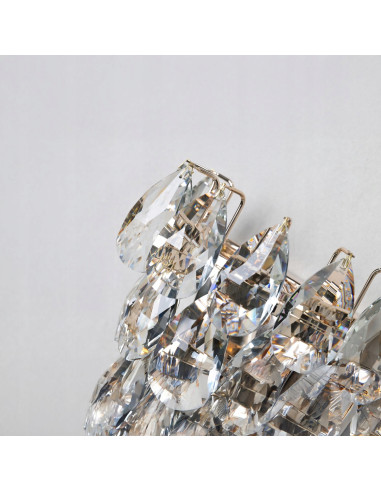 Lampa kryształowa Barletta w kształcie łezki - złoty kinkiet LED do nowoczesnych wnętrz