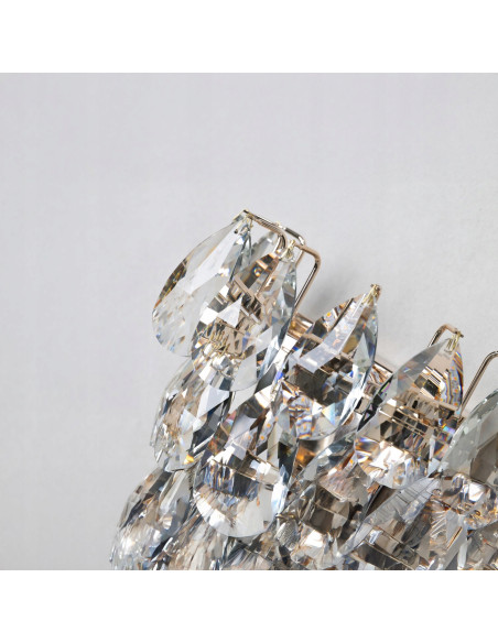 Lampa kryształowa Barletta w kształcie łezki - złoty kinkiet LED do nowoczesnych wnętrz