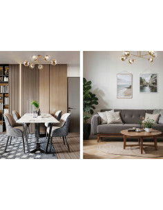 Plafon Asturia 6 złoty glamour | Lampa sufitowa E27 6-punktowa do salonu, sypialni i garderoby 2