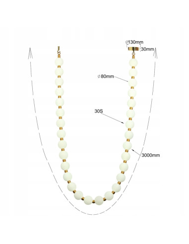 Lampa wisząca Dorado Rope LED CCT 300 cm złoto-biała — girlanda kulek, regulowane podsufitki