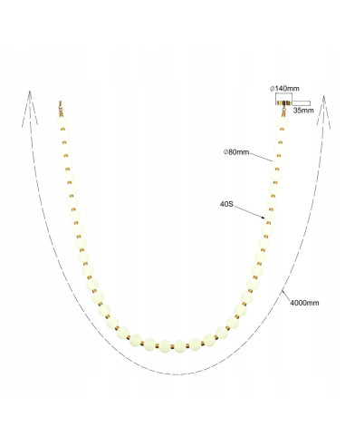 Light Prestige Dorado Rope LED CCT 4 m złota lampa wisząca z okrągłymi kloszami