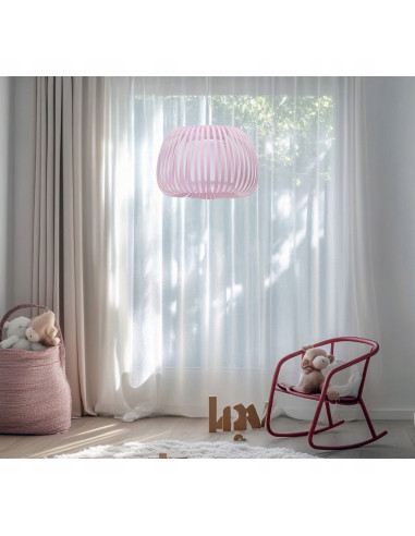 AZzardo AGORA Lampa wisząca różowa tkanina E27 regulowana 36 cm do pokoju dziecięcego
