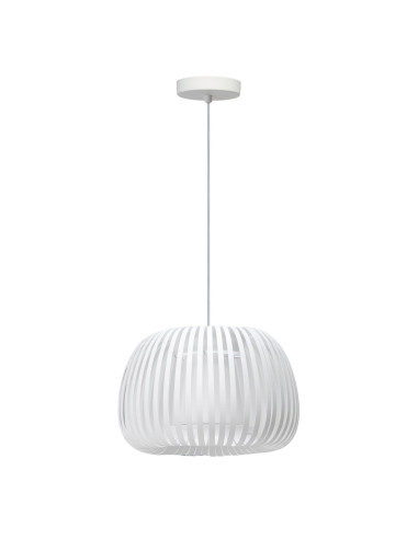 AZzardo AGORA Lampa wisząca tkanina biały 36 cm E27 regulowana wysokość 130–225 cm