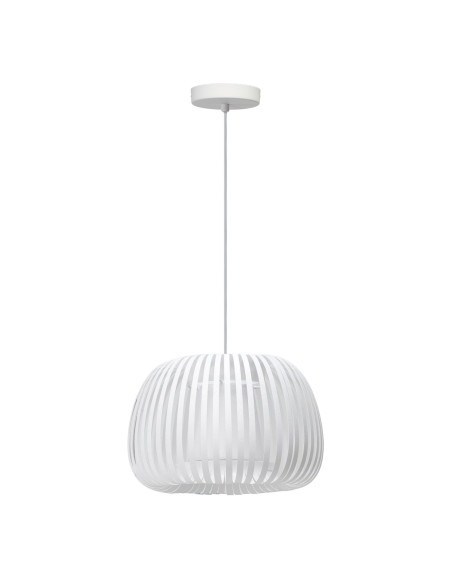 AZzardo AGORA Lampa wisząca tkanina biały 36 cm E27 regulowana wysokość 130–225 cm