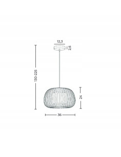 AZzardo AGORA Lampa wisząca tkanina biały 36 cm E27 regulowana wysokość 130–225 cm 2