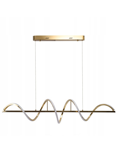 Lampa wisząca MEMPHIS złota LED 55W - regulowana, efekt serpentyny, nad stół 120 cm