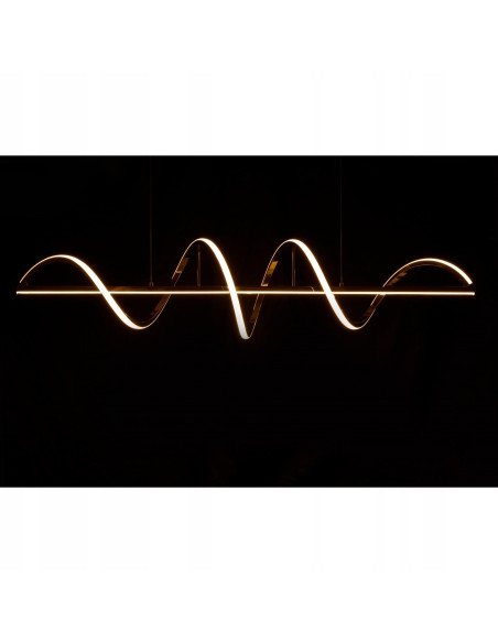 Lampa wisząca MEMPHIS złota LED 55W - regulowana, efekt serpentyny, nad stół 120 cm