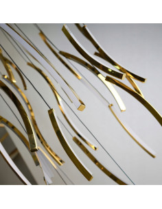 Nowoczesny żyrandol LED FLOW złoty 80 cm - dekoracyjne wstążki, 41 źródeł, 3000K, 3-stopniowy ściemniacz 2